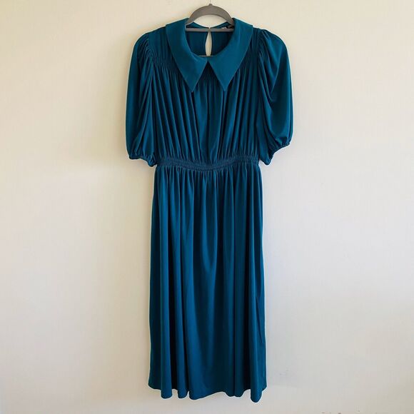 ZARA Dark Turquoise Elasticized Dress - S - Picture 2 of 10